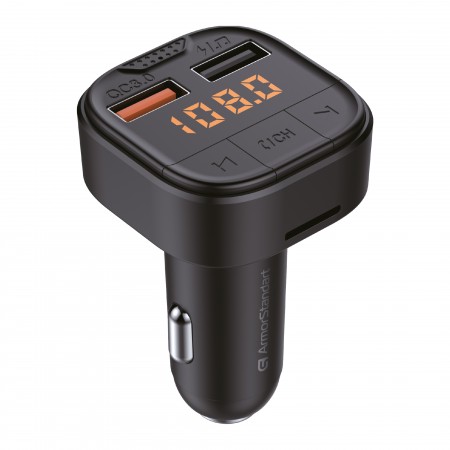 FM-трансмиттер ArmorStandart ASF1 Bluetooth 5.3 QC3.0 18 Вт 2xUSB, черный
