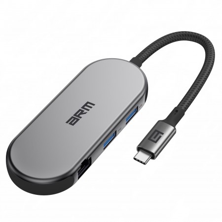 USB-C хаб ArmorStandart Type-C to HDMI 4K + LAN + PD + 2 USB + TF/SD, серый