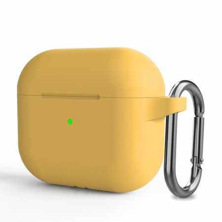 Силіконовий чохол ArmorStandart Hang Case для Apple AirPods 3 жовтий з карабіном