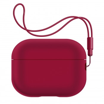 Силіконовий чохол ArmorStandart Silicone Case with straps для Apple AirPods Pro 2, бордовий, з ремінцем Силіконовий чохол ArmorStandart Silicone Case with straps для Apple AirPods Pro 2, бордовий, з ремінцем