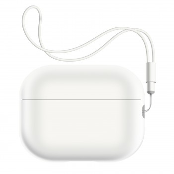 Силіконовий чохол ArmorStandart Silicone Case with straps для Apple AirPods Pro 2 з ремінцем, білий Силіконовий чохол ArmorStandart Silicone Case with straps для Apple AirPods Pro 2 з ремінцем, білий