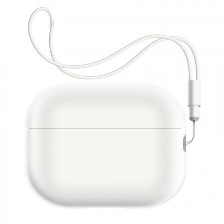 Силіконовий чохол ArmorStandart Silicone Case with straps для Apple AirPods Pro 2 з ремінцем, білий