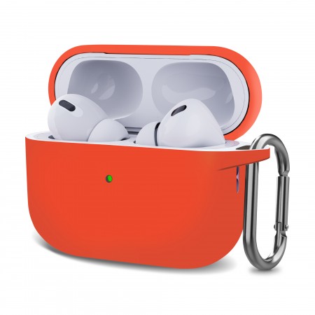 Силіконовий чохол ArmorStandart Hang Case для Apple AirPods Pro 2 помаранчевий з карабіном