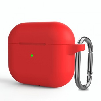 Силіконовий чохол для навушників ArmorStandart Hang Case для Apple AirPods 3 Red з карабіном Силіконовий чохол для навушників ArmorStandart Hang Case для Apple AirPods 3 Red з карабіном