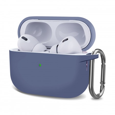 Силіконовий чохол для навушників Apple AirPods Pro 2 лавандово-сірий ArmorStandart Hang Case з карабіном