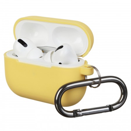 Силіконовий чохол для навушників Apple AirPods Pro ArmorStandart Hang Case з карабіном, жовтий