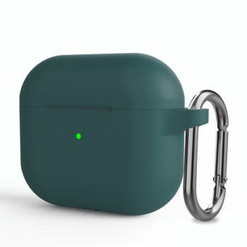 Силіконовий чохол для навушників Apple AirPods 3 темно-зелений ArmorStandart Hang Case з карабіном Силіконовий чохол для навушників Apple AirPods 3 темно-зелений ArmorStandart Hang Case з карабіном