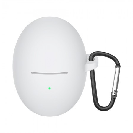 Силіконовий чохол для навушників Huawei FreeBuds 5 білий ArmorStandart Hang Case з карабіном