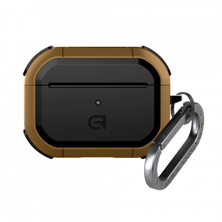 Чохол ArmorStandart Panzer для Apple AirPods Pro 2 коричневий TPU + PC з карабіном