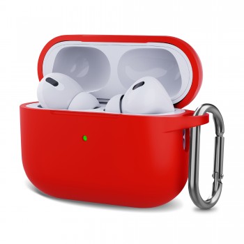 Силіконовий чохол ArmorStandart Hang Case для Apple AirPods Pro 2 червоний з карабіном Силіконовий чохол ArmorStandart Hang Case для Apple AirPods Pro 2 червоний з карабіном