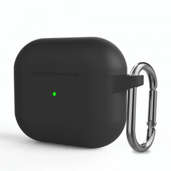 Силіконовий чохол для навушників ArmorStandart Hang Case для Apple AirPods 3, чорний, товщина 2 мм, з карабіном Силіконовий чохол для навушників ArmorStandart Hang Case для Apple AirPods 3, чорний, товщина 2 мм, з карабіном