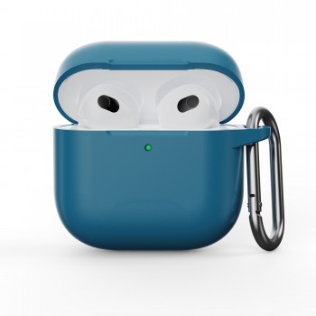 Силіконовий чохол для навушників Apple AirPods 4 озерно-синій ArmorStandart Hang Case з карабіном Силіконовий чохол для навушників Apple AirPods 4 озерно-синій ArmorStandart Hang Case з карабіном
