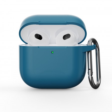 Силіконовий чохол для навушників Apple AirPods 4 озерно-синій ArmorStandart Hang Case з карабіном