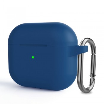 Силіконовий чохол для навушників ArmorStandart Hang Case для Apple AirPods 3, синій Lake Blue, товщина 2 мм, з карабіном Силіконовий чохол для навушників ArmorStandart Hang Case для Apple AirPods 3, синій Lake Blue, товщина 2 мм, з карабіном