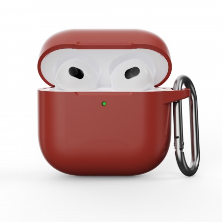 Силіконовий чохол ArmorStandart Hang Case для Apple AirPods 4 Scarlet з карабіном