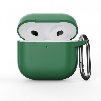 Силіконовий чохол для навушників ArmorStandart Hang Case для Apple AirPods 4 Needle Green з карабіном Силіконовий чохол для навушників ArmorStandart Hang Case для Apple AirPods 4 Needle Green з карабіном