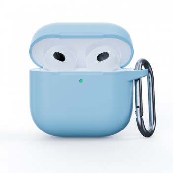 Силіконовий чохол для навушників Apple AirPods 4 ArmorStandart Hang Case з карабіном, блакитний Силіконовий чохол для навушників Apple AirPods 4 ArmorStandart Hang Case з карабіном, блакитний