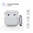 Силіконовий чохол ArmorStandart Hang Case для Apple AirPods 4 білий з карабіном