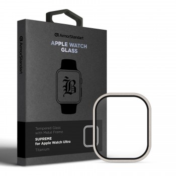 Захисне скло ArmorStandart Supreme BI Metal Frame для Apple Watch Ultra 49 мм, титанове, ARM78298