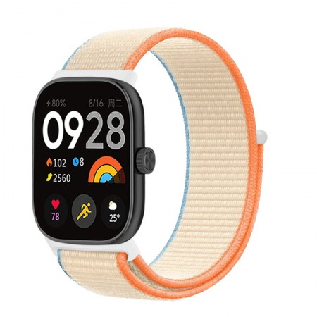 Ремінець нейлоновий ArmorStandart для Xiaomi Mi Band 9 Pro/8 Pro/Redmi Watch 4/5, оранжевий/бежевий