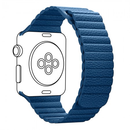 Ремешок для Apple Watch 42/41/40/38 ArmorStandart Leather Loop, цвет Кейп-Код синий