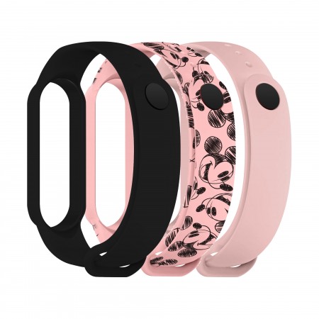Комплект ремінців ArmorStandart для Xiaomi Mi Band 7/6/5, Cartoon Mickey Pink