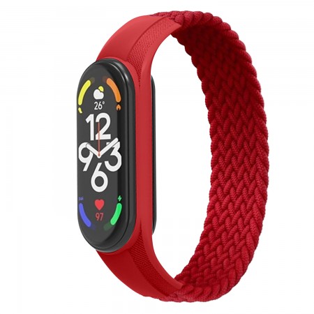 Ремінець для Xiaomi Mi Band 7/6/5/4 ArmorStandart Braided Solo Loop, колір Red, розмір M