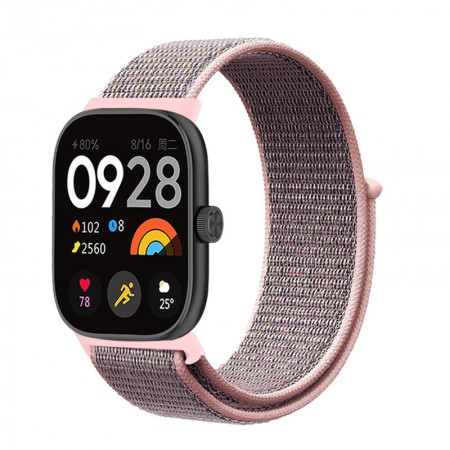 Ремешок нейлоновый ArmorStandart для Xiaomi Mi Band 9 Pro/8 Pro/Redmi Watch 4/5, серый/розовый