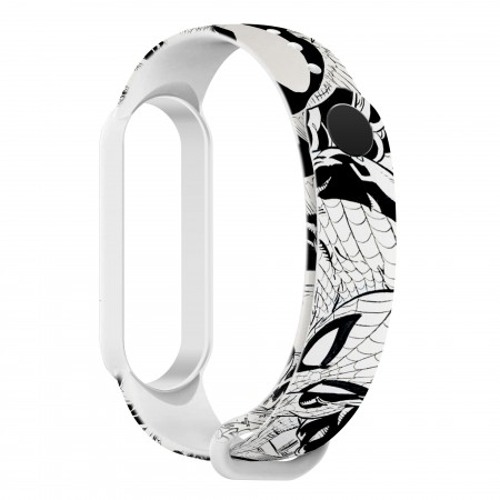 Ремешок ArmorStandart Superhero для Xiaomi Mi Band 7/6/5, Symbiosis comix White