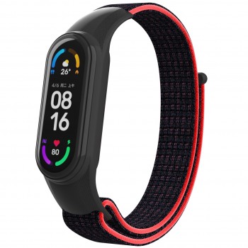 Нейлоновий ремінець для Xiaomi Mi Band 7/6/5/4 ArmorStandart Black / Red