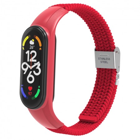 Ремінець для Xiaomi Mi Band 7/6/5/4 ArmorStandart Braided Solo Loop, колір Red