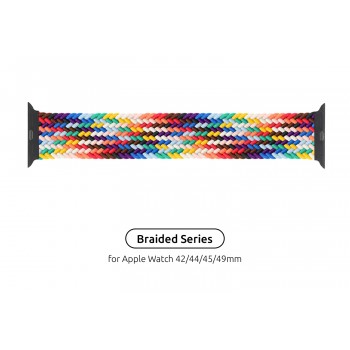 Ремінець ArmorStandart Braided Solo Loop для Apple Watch Series 1-3, Pride Edition, розмір 6 (148 мм)