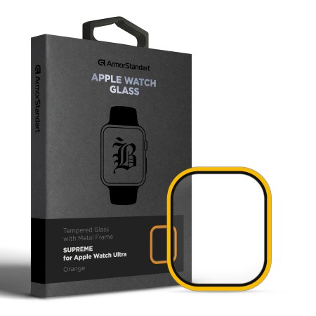 Захисне скло ArmorStandart Supreme BI Metal Frame для Apple Watch Ultra 49 мм, оранжеве, ARM78300
