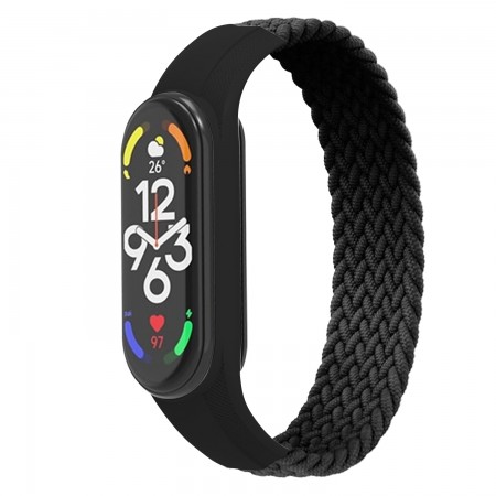 Ремінець ArmorStandart Braided Solo Loop для Xiaomi Mi Band 7/6/5/4 Black size S