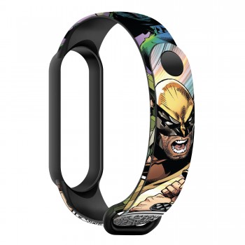 Ремінець ArmorStandart Superhero для Xiaomi Mi Band 7/6/5, Wolverine comix Black