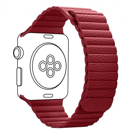 Ремінець ArmorStandart Leather Loop для Apple Watch 49/46/45/44/42, червоний