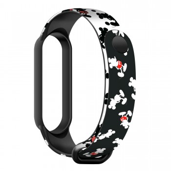 Ремешок ArmorStandart Cartoon для Xiaomi Mi Band 7/6/5, Mickey силуэт черный