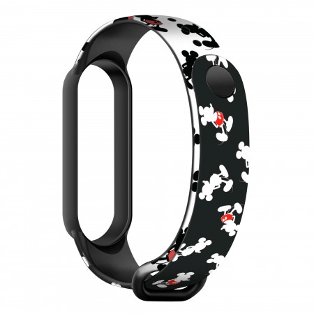 Ремешок ArmorStandart Cartoon для Xiaomi Mi Band 7/6/5, Mickey силуэт черный