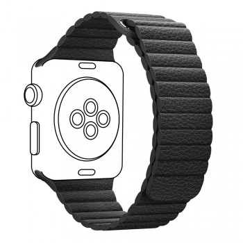 Ремінець для Apple Watch 42/41/40/38 ArmorStandart Leather Loop, чорний