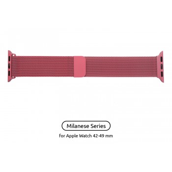 Ремінець для Apple Watch ArmorStandart Milanese Loop 49/46/45/44/42 (Series 1-3), малиново-червоний