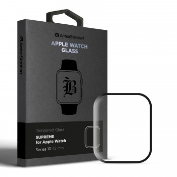 Захисне скло ArmorStandart Supreme Black Icon для Apple Watch Series 10 42 мм, ARM81456