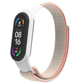 Ремінець нейлоновий ArmorStandart для Xiaomi Mi Band 7/6/5/4, білий/червоний/синій