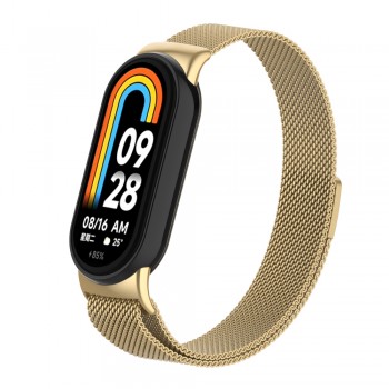Ремешок ArmorStandart Milanese Magnetic Band для Xiaomi Mi Band 9/8, золотой