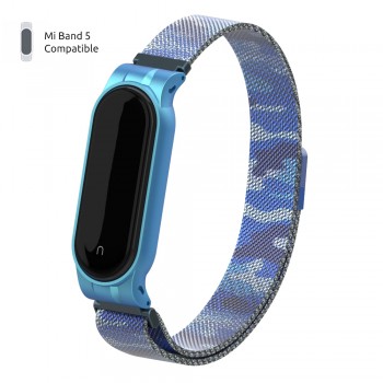 Ремешок ArmorStandart Milanese Magnetic Band для Xiaomi Mi Band 6/5, хаки синий