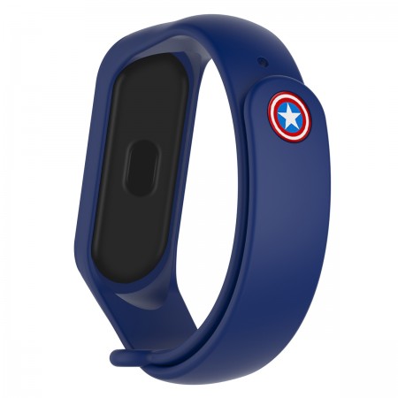Ремінець для фітнес-браслета ArmorStandart Superhero Edition для Xiaomi Mi Band 7/6/5 Captain America Blue