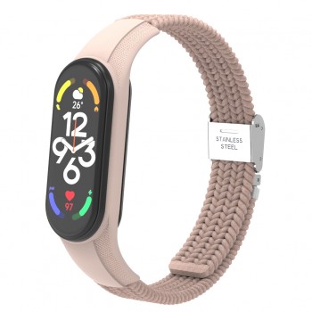 Ремінець для Xiaomi Mi Band 7/6/5/4 ArmorStandart Braided Solo Loop, колір Pink Sand