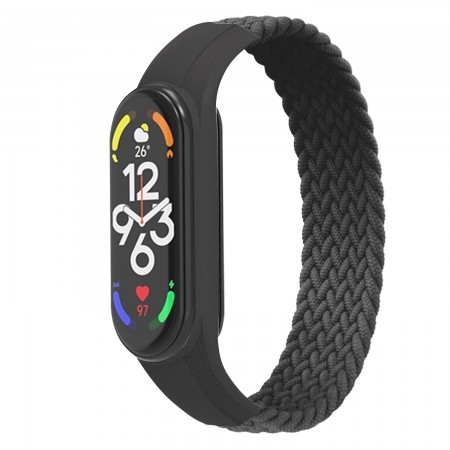 Ремінець для Xiaomi Mi Band 7/6/5/4 ArmorStandart Braided Solo Loop, колір Charcoal, розмір M