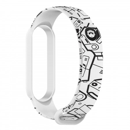 Ремінець ArmorStandart This is the Way для Xiaomi Mi Band 7/6/5, Throoper patern White