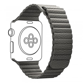 Ремінець для Apple Watch 42/41/40/38 ArmorStandart Leather Loop, сірий