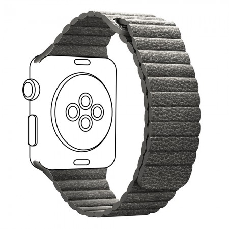 Ремінець для Apple Watch 42/41/40/38 ArmorStandart Leather Loop, сірий